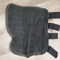 Front & Hind Shipping Boots, Fleece Lined *gc, hairy velcro, older, clean, rubs, faded edges, stain
