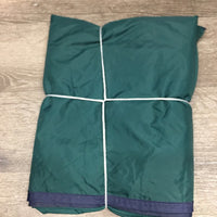 Rain Show Sheet, NOT FOR TURNOUT, tail, stirrup slots *vgc, older, v. wpf, bubbled seams, undone stitch, mnr dirt/stains
