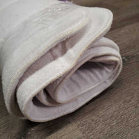 2 No Bow Fleece Leg Quilts *gc, clean, hairy, stains, creases & folds
