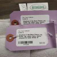 2 No Bow Fleece Leg Quilts *gc, clean, hairy, stains, creases & folds
