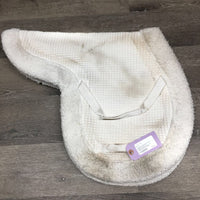 Fitted Fleece Hunter Saddle Pad *gc/fair, vstained/dingyt, clumpy, hair, rubbed, pills