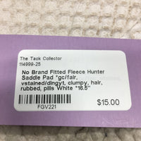 Fitted Fleece Hunter Saddle Pad *gc/fair, vstained/dingyt, clumpy, hair, rubbed, pills
