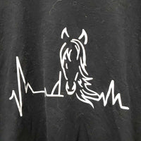 SS Shirt, "Heartbeat - Horse Head" *vgc, hairy, fuzzy, thread, mnr faded
