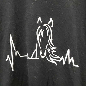 SS Shirt, "Heartbeat - Horse Head" *vgc, hairy, fuzzy, thread, mnr faded