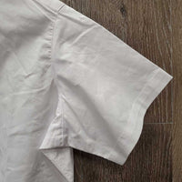 JUNIORS SS Show Shirt, attached snap collar *xc, older, seam puckers, crinkled