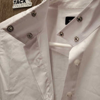 JUNIORS SS Show Shirt, attached snap collar *xc, older, seam puckers, crinkled