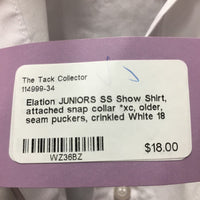 JUNIORS SS Show Shirt, attached snap collar *xc, older, seam puckers, crinkled
