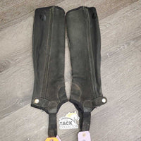 Suede Half Chaps *fair, rubs, dirty, sm holes, faded, ripped edge - R
