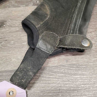 Suede Half Chaps *fair, rubs, dirty, sm holes, faded, ripped edge - R
