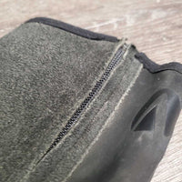 Suede Half Chaps *fair, rubs, dirty, sm holes, faded, ripped edge - R
