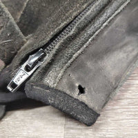 Suede Half Chaps *fair, rubs, dirty, sm holes, faded, ripped edge - R
