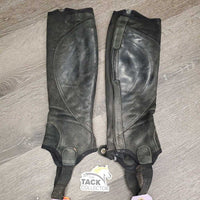 Suede Half Chaps *fair, rubs, dirty, sm holes, faded, ripped edge - R
