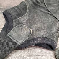 Suede Half Chaps *fair, rubs, dirty, sm holes, faded, ripped edge - R
