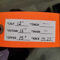 Suede Half Chaps *fair, rubs, dirty, sm holes, faded, ripped edge - R