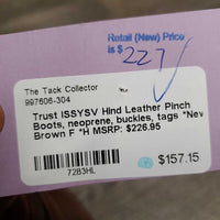Hind Leather Pinch Boots, neoprene, buckles, tags *New
