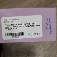 Hind Leather Pinch Boots, neoprene, velcro, tags *New
