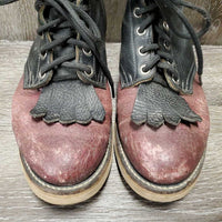 Hvy Lace Up Western Roper Boots, laces *gc, rubs, faded, scrapes, peeled edges, older
