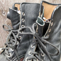 Hvy Lace Up Western Roper Boots, laces *gc, rubs, faded, scrapes, peeled edges, older
