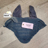 Crochet Fly Veil Ear Bonnet *gc, clean, dingy, cut string, curled edges, mnr stains, puckered, ?shrunk