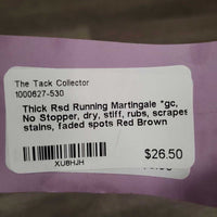 Thick Rsd Running Martingale *gc, No Stopper, dry, stiff, rubs, scrapes, stains, faded spots