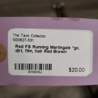 Double Rsd FS Running Martingale, stopper *gc, xholes, rubs, faded, dry, stiff, stamped