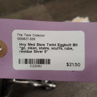 Hvy Med Slow Twist Eggbutt Bit *gc, clean, stains, scuffs, rubs, residue
