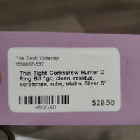Thin Tight Corkscrew Hunter D Ring Bit *gc, clean, residue, scratches, rubs, stains
