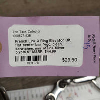 French Link 3 Ring Elevator Bit, flat center bar *vgc, clean, scratches, mnr stains
