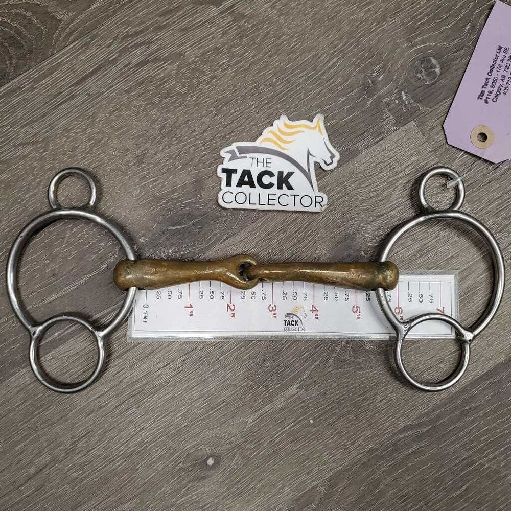 Med Curved 2 Ring Loose Ring Gag *gc, clean, stains, rubs, residue, scrapes, scratches