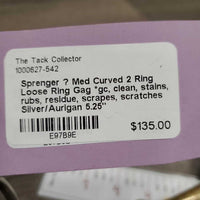 Med Curved 2 Ring Loose Ring Gag *gc, clean, stains, rubs, residue, scrapes, scratches
