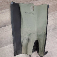 Pr Leather Half Chaps *gc/fair, hair, dirt, stains, marks, stretched, rubs, holes, marker
