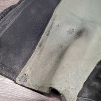Pr Leather Half Chaps *gc/fair, hair, dirt, stains, marks, stretched, rubs, holes, marker
