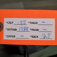 Pr Leather Half Chaps *gc/fair, hair, dirt, stains, marks, stretched, rubs, holes, marker