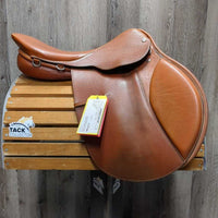 17" W *6" Courbette Close Contact Saddle, 2 Billet Guards, Purple Fleece Cover, Foam Panels, Med Front Pencil Rolls, Rear Gusset Panels, Flaps: 14"L x 13"W Serial #: 901975
