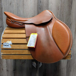 17" W *6" Courbette Close Contact Saddle, 2 Billet Guards, Purple Fleece Cover, Foam Panels, Med Front Pencil Rolls, Rear Gusset Panels, Flaps: 14"L x 13"W Serial #: 901975