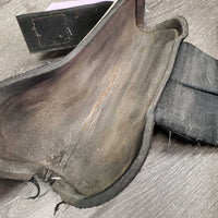 Pr Open Front Boots *fair, filthy, discolored, torn edges, 1 squished, older