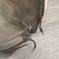 Pr Open Front Boots *fair, filthy, discolored, torn edges, 1 squished, older