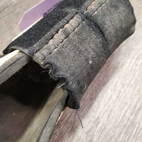 Pr Open Front Boots *fair, filthy, discolored, torn edges, 1 squished, older