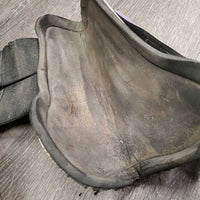 Pr Open Front Boots *fair, filthy, discolored, torn edges, 1 squished, older
