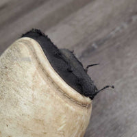 Pr Open Front Boots *fair, filthy, discolored, torn edges, 1 squished, older
