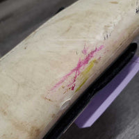 Pr Open Front Boots *fair, filthy, discolored, torn edges, 1 squished, older