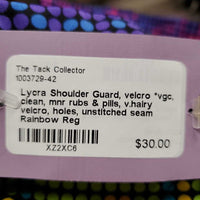 Lycra Shoulder Guard, velcro *vgc, clean, mnr rubs & pills, v.hairy velcro, holes, unstitched seam
