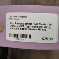 Rsd Padded Bridle *N0 Flash, fair, v.dry, v.stiff, tight keepers, dirty, scraped edges