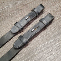 Pr Thick Braided Reins *gc/fair, rough back, v.scraped, dirt, stiff, dry
