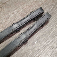 Pr Thick Braided Reins *gc/fair, rough back, v.scraped, dirt, stiff, dry
