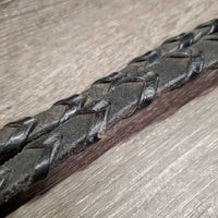 Pr Thick Braided Reins *gc/fair, rough back, v.scraped, dirt, stiff, dry