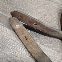 Pr Rubber Reins *fair, MISSING hook, stiff, dry, v.poor rubber