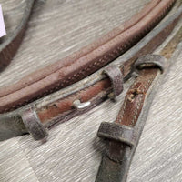 Pr Rubber Reins *fair, MISSING hook, stiff, dry, v.poor rubber