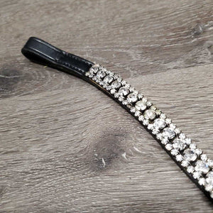 Narrow 'U' Leather Bling Browband *vgc, mnr dirt & stains