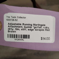Adjustable Running Martingale Attachment, buckle *gc/fair, v.dry, dirty, film, stiff, edge scrapes